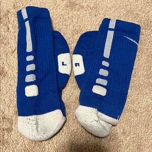 Nike Elite Socks - Blue and White - Large